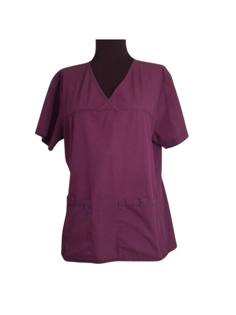 Cherokee Pro Flexibles Size L Womens Purple Scrub Top With Pockets